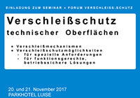 Seminar „Verschleißschutz technischen Oberflächen“